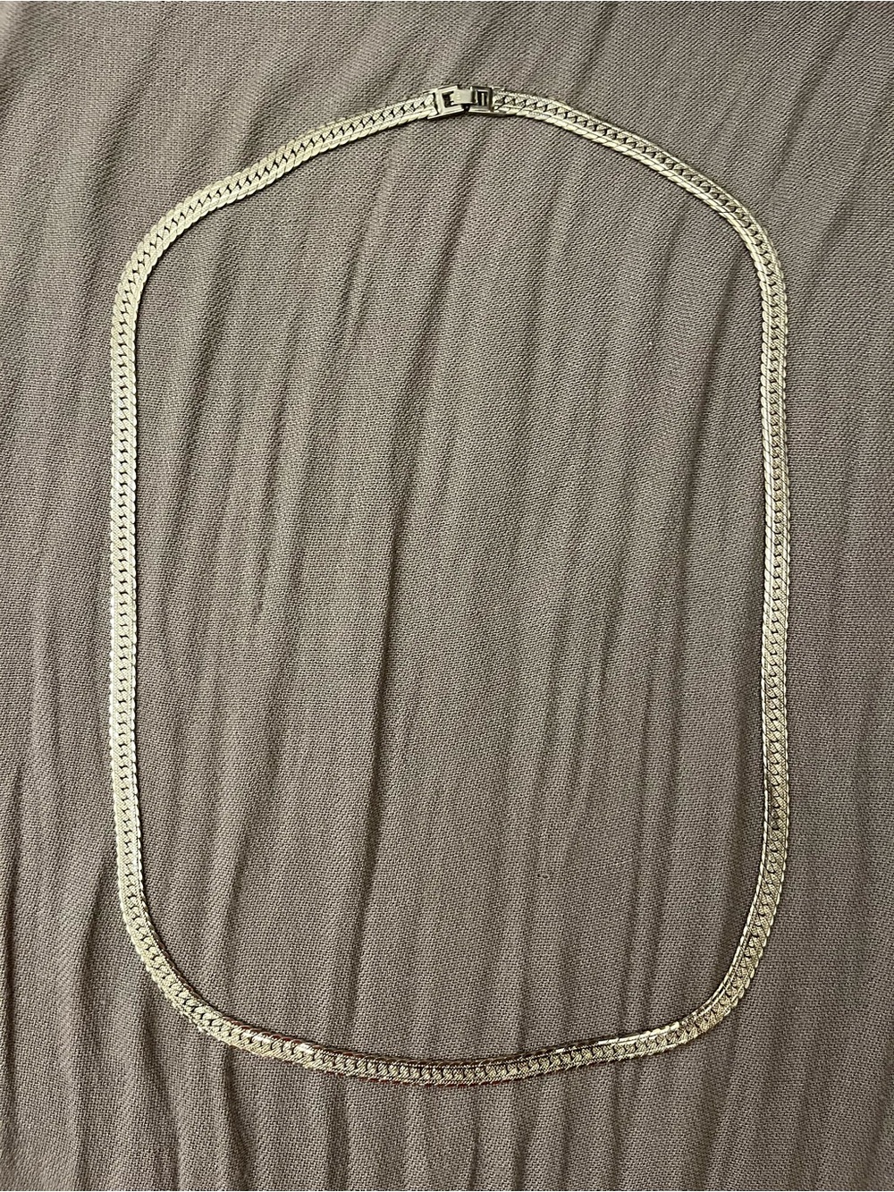 Classic Silver Herringbone Necklace Vintage Korean Diamond Cut Chain 29”